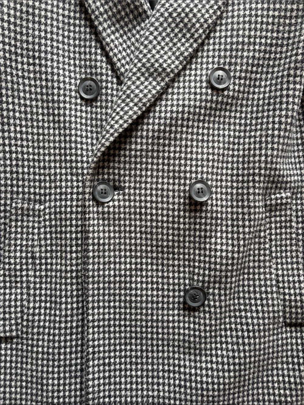 Zara Double-Breasted Houndstooth Pea Coat - Black & White - Picture 7 of 14